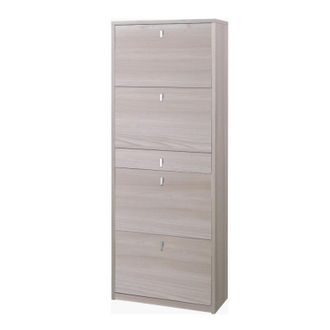 OEM Zapatero Con Cuatro Puertas Y Un Caj&oacute;n Olmo Claro 63x29x H164 Cm