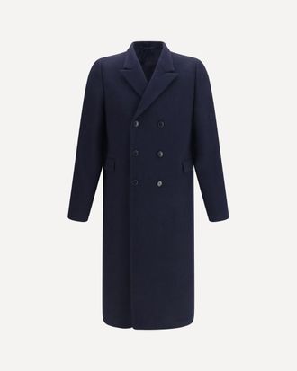 Prada Double-breasted Shetland wool Coat Male 50