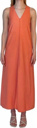 Alysi V-Neck Maxi Dress In Coral