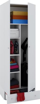 ebuy24 Vcm Gabinete De Escoba De Madera 6 Compartimentos Dimensiones:. An. 70 X Al. 196 X T. 40 Cm Gabinete Para El Hogar Armario Multiusos Caj&oacute;n Extra - Van