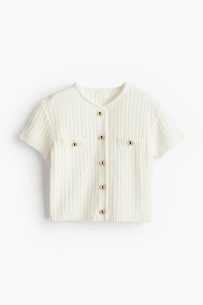 H&M Cardigan aus Strukturstrick - White