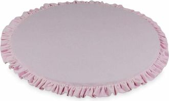 OEM Alfombra De Juego Para Ni&ntilde;os Redonda De 100 Cm Con Volantes, Terciopelo Suave Rosa Claro