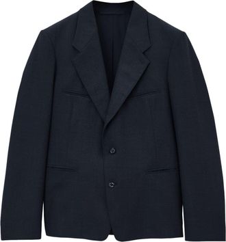 Christophe Lemaire Tailored Single Breasted Jacket - men - Viscose/Cotton - 44 - Black