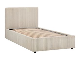 Vente-Unique Letto Con Contenitore 120 X 190 Cm Velluto A Coste Crema - Valme