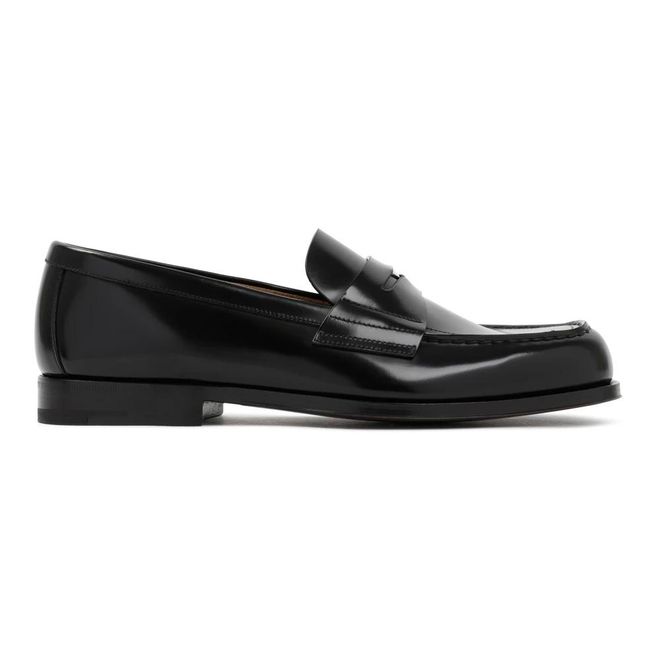 Loafers, male, Black, 5 UK, Black Leather Loafers