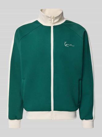 Karl Kani Regular Fit Sweatjacke mit Stehkragen in Dunkelgruen, Gr&ouml;&szlig;e XXL