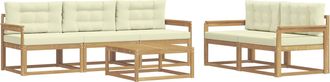 vidaXL Conjunto De Sof&aacute;s De Exterior 6 Uds. Blanco Y Crema Vidaxl
