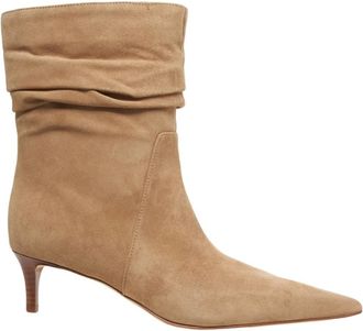 Michael Kors Schoenen, Dames, Beige, 36 1/2 EU, Leer, Suede Enkellaarsjes