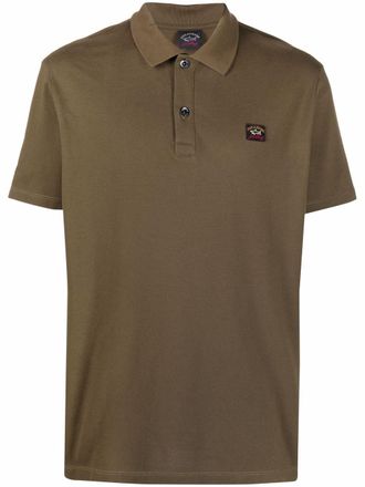 Paul & Shark logo patch polo shirt - men - Cotton - S - Green