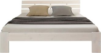 Homestyle Letto Matrimoniale In Legno Massiccio Bianco Con Rete A Doghe