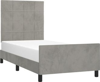 vidaXL Estructura De Cama Sin Colch&oacute;n Terciopelo Gris Claro 80x200 Cm Vidaxl