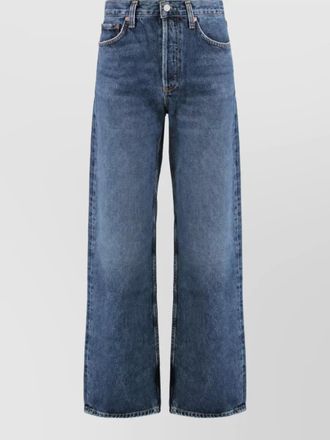 A Gold E denim mid-rise wide-leg jeans