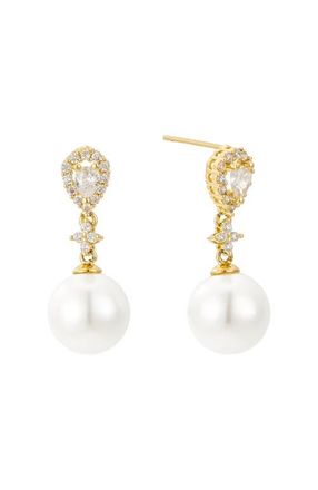 Untamed Petals Melody Pearl Drop Earrings in Gold at Nordstrom