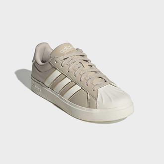 adidas Sneaker ADIDAS SPORTSWEAR STREETTALK, Damen, Gr. 38,5, wonder beige, sanftes wei&szlig;, gold metallic, Synthetik, Schuhe Sneaker, inspiriert vom Design des