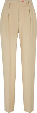 HUGO BOSS Hugo Womens Hanifa Trousers in Beige - Size 10 UK