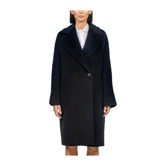 Max Mara Jassen, Dames, Zwart, L, Wol, Tokio Midi Coat
