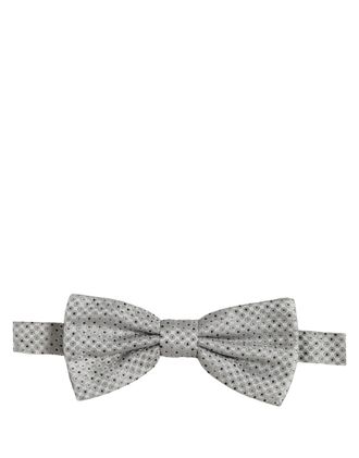 Dolce & Gabbana Polka Dot Silk Bow Tie - Gray