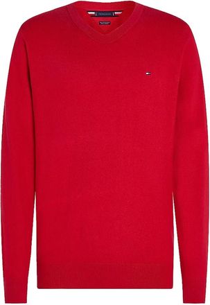 Tommy Hilfiger Cashmere Crew Neck Sweater - Heren - Cashmere truien - Rood - XL - Katoen - Truien & Vesten