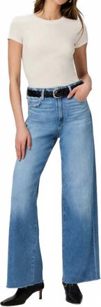 Paige Anessa Wide Leg Raw Hem Jeans In Mesmerize