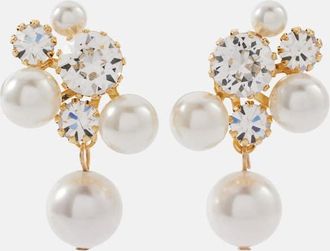 Jennifer Behr Orecchini Bristol bagnati in oro con perle bijoux e cristalli