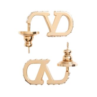 Valentino Garavani Accessoires, Dames, Geel, ONE Size, VLogo Signature Oorbellen
