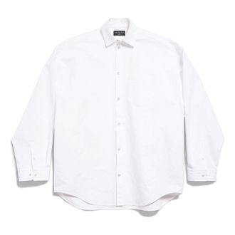 Balenciaga (WMNS) Balenciaga Outerwear Shirt Large Fit White 794462TQM309140