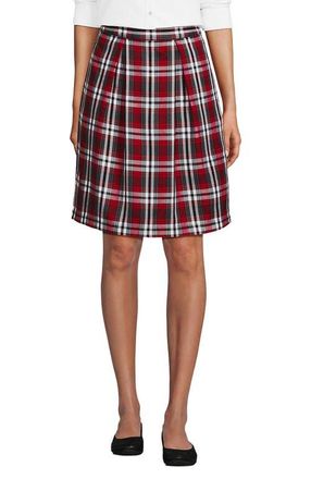Lands End School Uniform Plaid Skort Top of Knee in Red/graphite Plaid at Nordstrom, Size 12
