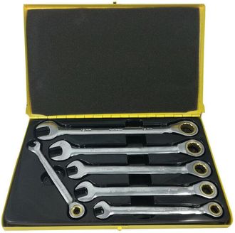 Trade Shop Trade Shop - Kit Chiavi Combinate Fisse E A Cricchetto Helved Da 6 Pz Cromo Vanadio Hld10122