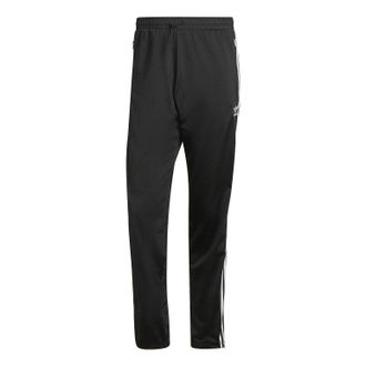 adidas Mens adidas originals Printing Logo Solid Color Stripe Sports Pants/Trousers/Joggers Black HC1957
