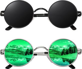 CGID Retro Round Sunglasses Mens Womens Vintage Style Metal Circle Polarised Sunglasses