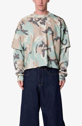 mnml Layered Camo Print Thermal Cotton T-Shirt at Nordstrom, Size Xx-Large
