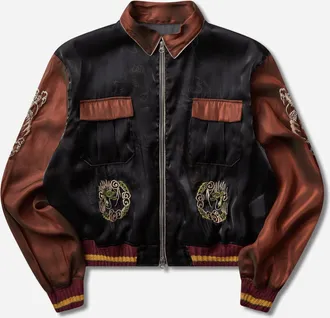 KAPITAL Men s Sheer Pearl Mosquito Guard 2Tones Vietnam Jacket Black / Brown