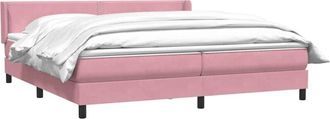 vidaXL Cama Box Spring Con Colch&oacute;n Terciopelo Rosa 180x210 Cm Vidaxl