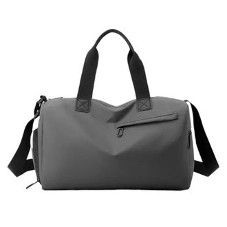 Generic Compatible For Zipper Large Capacity Travel Bags Solid Fitness Thickened Fabric Luggage Sports(Grey)