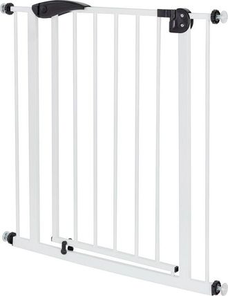 ECD Germany Ecd Germany - Barrera De Seguridad Extensible Para Ni&ntilde;os, Perros Y Gatos 75-85 Cm Ancho Protector De Puerta Met&aacute;lico Blanco Giratoria Ambos Lados Sin 