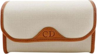 Dior Pre-owned Clutches, female, White, Size: ONE SIZE Pre-owned CD logo novelty pouch