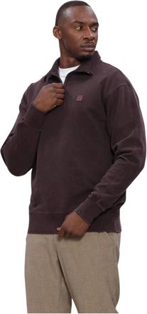 Butcher of Blue Army Sweat Half Zip - Heren - Sweatshirts & Hoodies - Rood - Maat: S Katoen