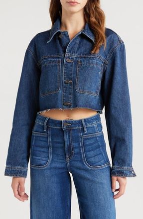 Hidden Jeans Classic Crop Denim Jacket in Dark Wash at Nordstrom, Size X-Small