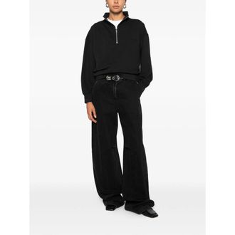 Calvin Klein Half-Zip Cotton Sweatshirt - Black