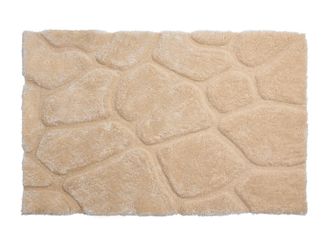 Vente-Unique Alfombra shaggy de pelo largo con relieve - 200 x 290 cm - Beige oscuro - PIETRA