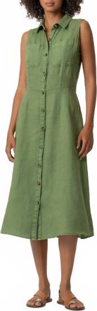 Kut from the Kloth Bowie Linen Dress In Olive