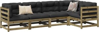 vidaXL Juego De Sof&aacute;s De Jard&iacute;n 5 Piezas Madera De Pino Impregnada Vidaxl