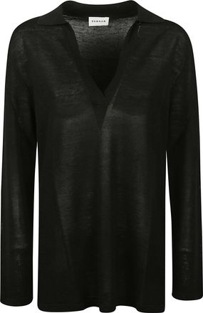 P.A.R.O.S.H. Babygirl V Neck Semi Sheer Linen Sweater