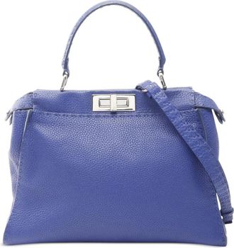 Fendi 2010-2025 Medium Leather Peekaboo Iconic satchel - Blauw