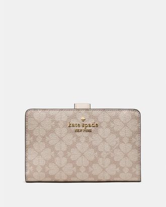 Kate Spade New York Womens Flower Medium Bifold Wallet - Beige - One Size