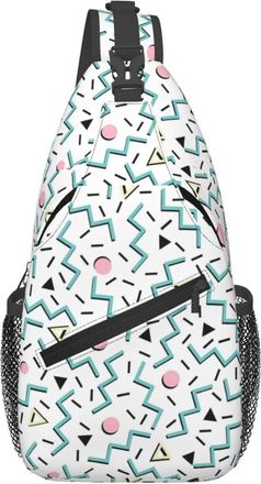 Generic Back To The 80S Eightie, Funky Memphis Patter Shoulder Bag Trendy Cross Body Bag Anti Theft Daypack For Sports Shopping Cycling