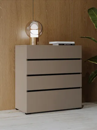 HOME AFFAIRE Schubkastenkommode »Cross, moderne grifflose Kommode, 80x40x85cm (BxTxH)« Schubladenschrank, Sideboard mit 4 Schubkasten