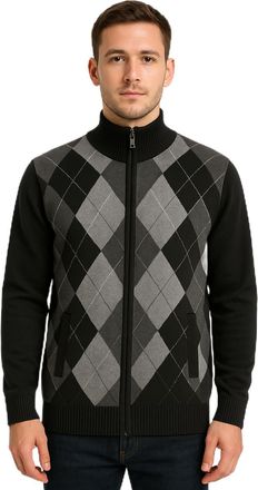 Generic UrbanFit Mens Sleeveless Diamond Pattern Knit Sweater Vest, Wool and Viscose Blend, Classic Style, M-2XL, Model 905 (UK, Alpha, XXL, Regular, Regular,