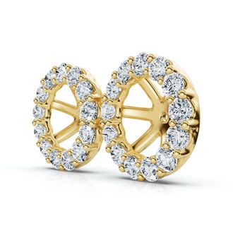 Pompeii3 7/8Ct Diamond Earring Jacket 14k Gold Fits 6-6.5mm round stone Lab Grown Size: Small
