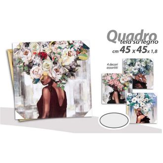 Trade Shop Trade Shop - Quadro Quadretto Decorativo 45 X 45 X 1,8cm Tela Su Legno Deluxe 4 Decori 831966